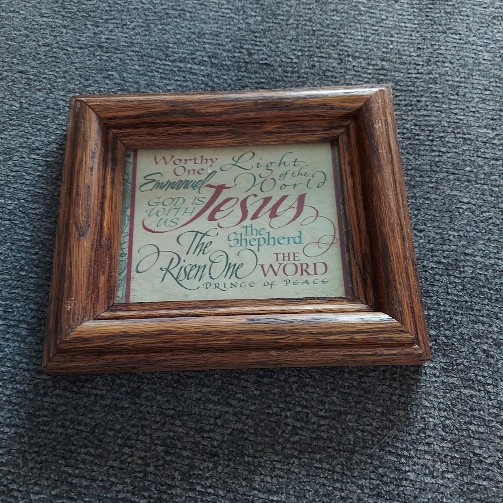 Jesus Worthy One Light of the World Framed wall decor picture vintage
